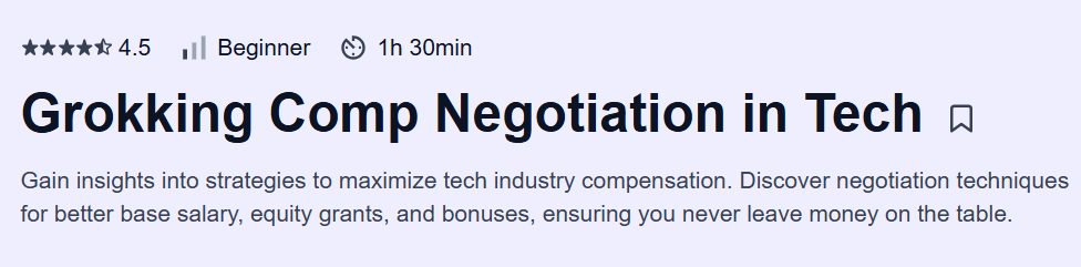Grokking Comp Negotiation in Tech Course