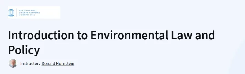 Introduction to Environmental Law and Policy Course