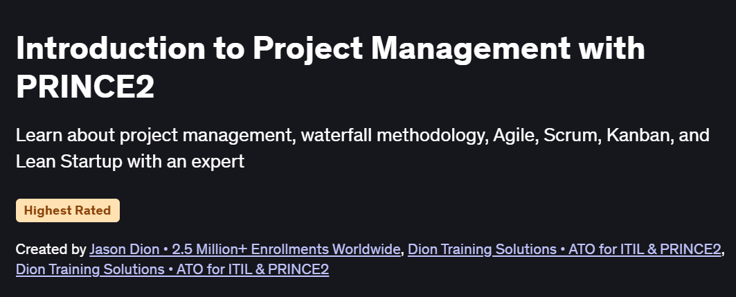 Introduction to Project Management with PRINCE2 Course