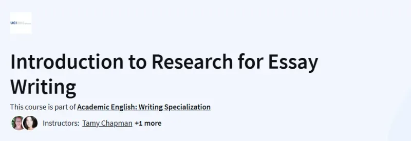 Introduction to Research for Essay Writing Course