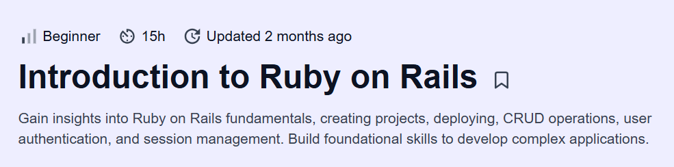 Introduction to Ruby on Rails Course