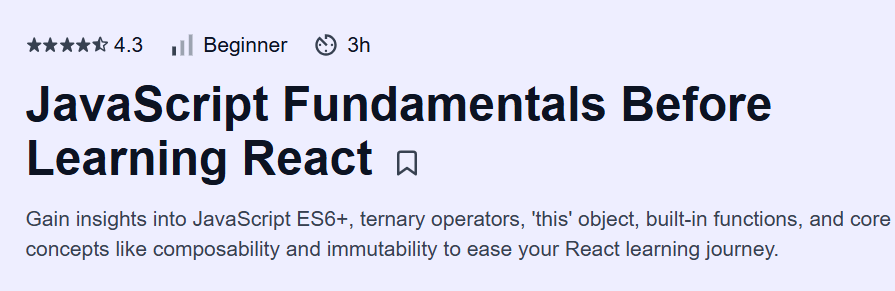 JavaScript Fundamentals Before Learning React Course
