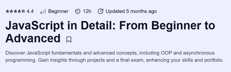 JavaScript in Detail: From Beginner to Advanced Course