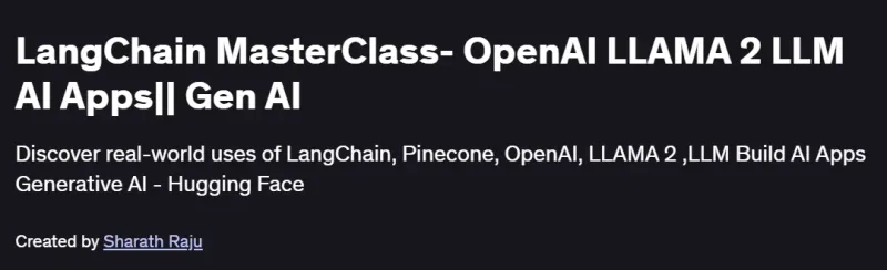 LangChain MasterClass- OpenAI LLAMA 2 LLM AI Apps|| Gen AI Course