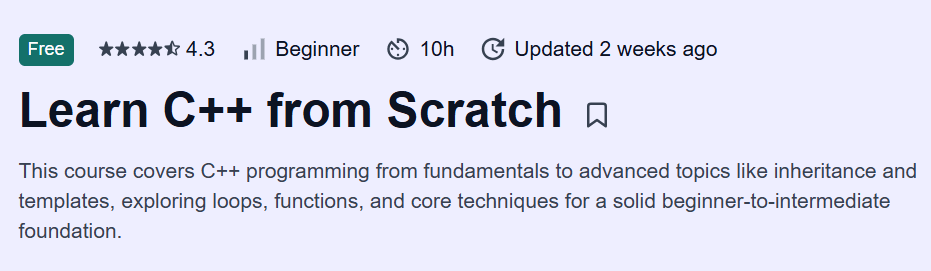 Learn C++ from Scratch Course