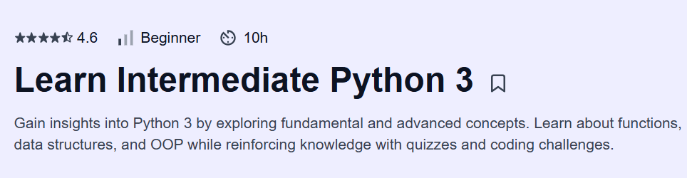 Learn Intermediate Python 3 Course