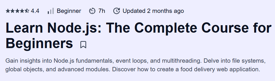 Learn Node.js: The Complete Course for Beginners
