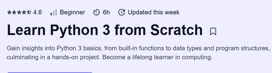 Learn Python 3 from Scratch Course