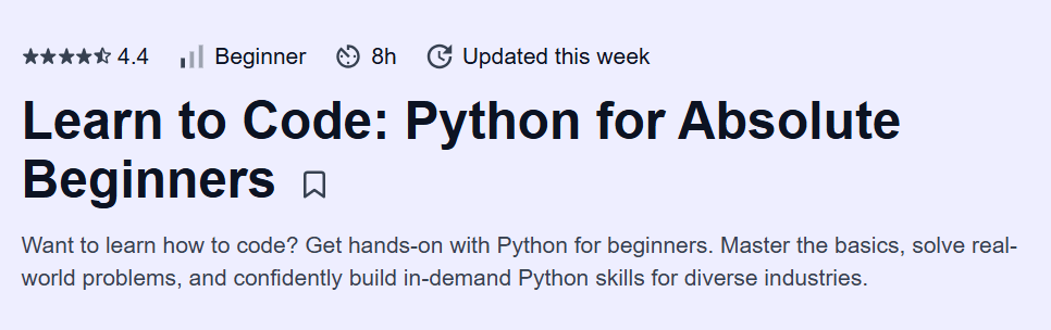 Learn to Code: Python for Absolute Beginners Course