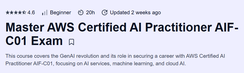 Master AWS Certified AI Practitioner AIF-C01 Exam Course