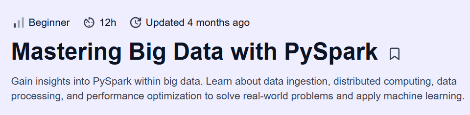 Mastering Big Data with PySpark Course