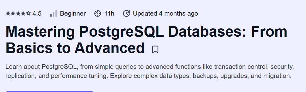 Mastering PostgreSQL Databases: From Basics to Advanced Course