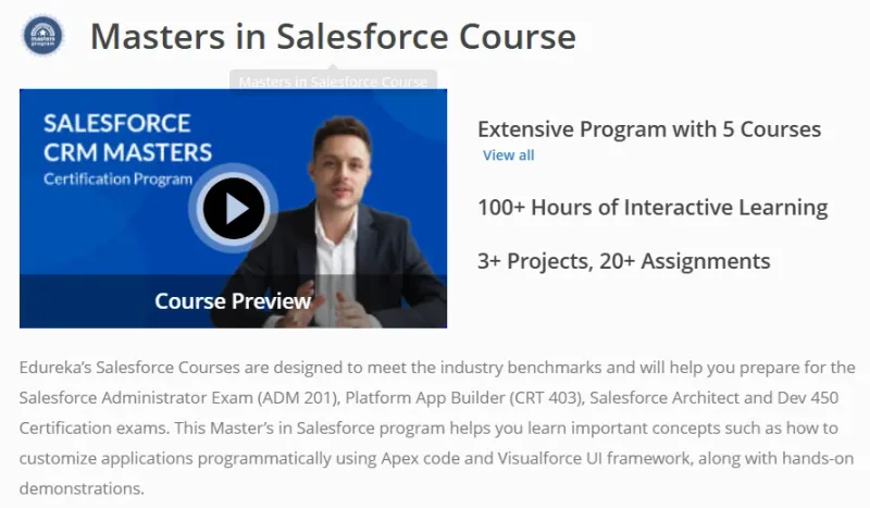 Masters in Salesforce Course
