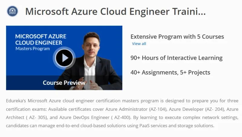 Microsoft Azure Master Program Course