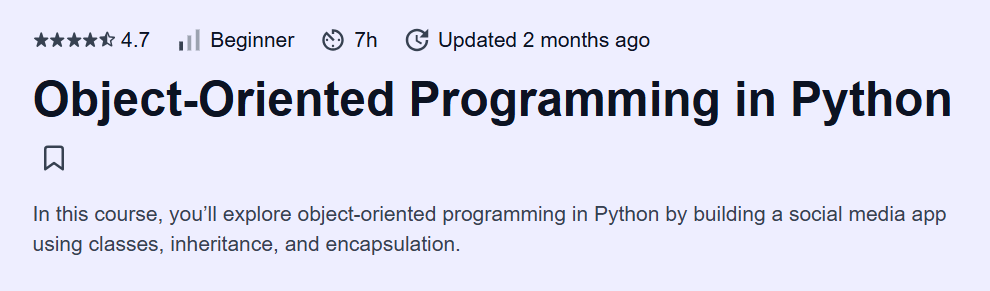 Object-Oriented Programming in Python Course
