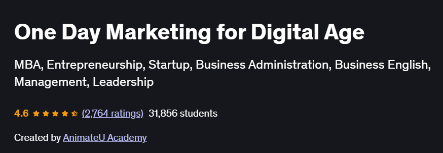 One Day Marketing for Digital Age Course