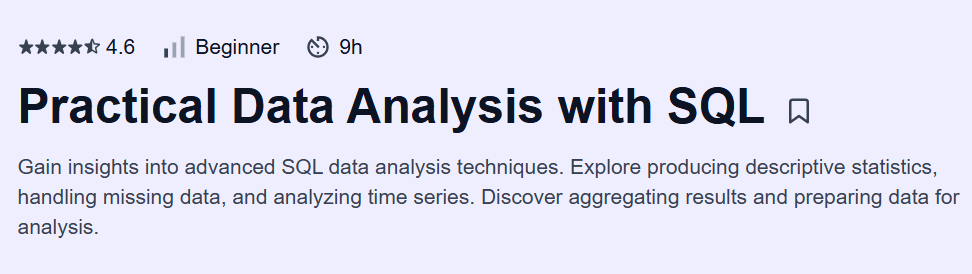 Practical Data Analysis with SQL Course