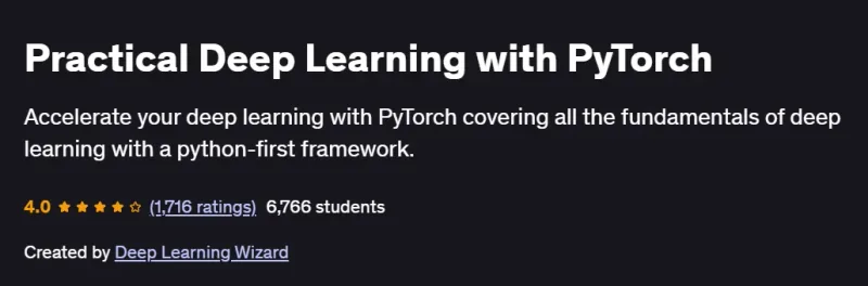 Practical Deep Learning with PyTorch Course