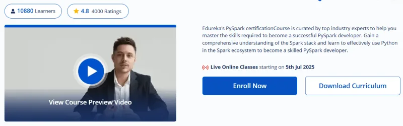 PySpark Certification Course Online