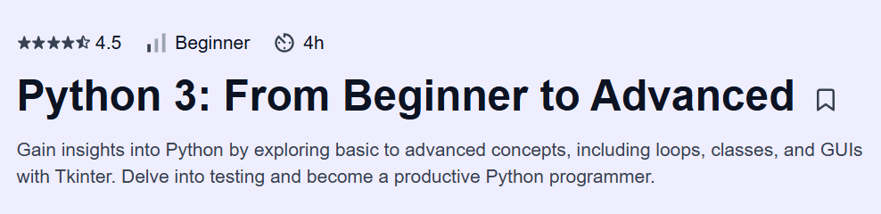 Python 3: From Beginner to Advanced Course