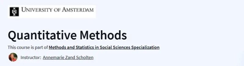 Quantitative Methods Course