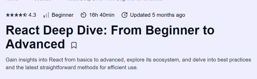 React Deep Dive: From Beginner to Advanced Course
