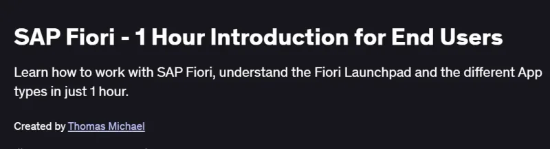 SAP Fiori – 1 Hour Introduction for End Users Course