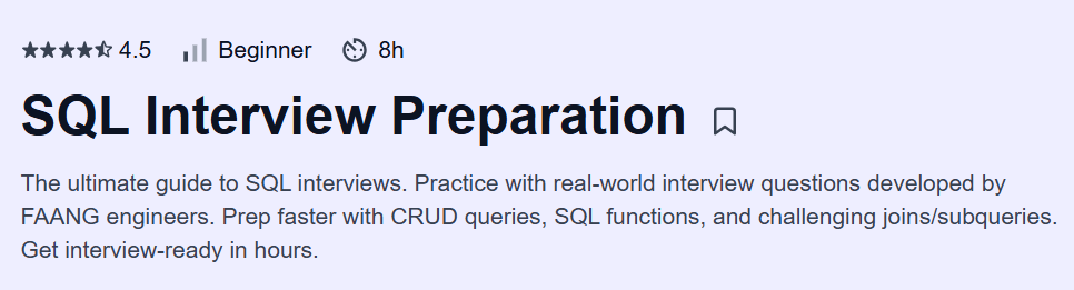 SQL Interview Preparation Course