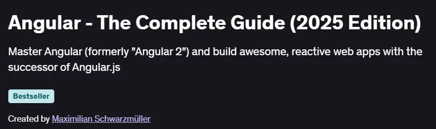 Angular – The Complete Guide (2025 Edition) Course
