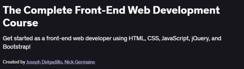 The Complete Front-End Web Development Course