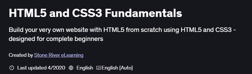 HTML5 and CSS3 Fundamentals Course