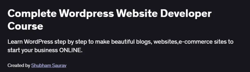 Complete WordPress Website Developer Course