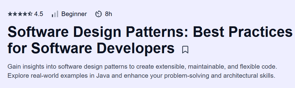 Software Design Patterns: Best Practices for Software Developers Course
