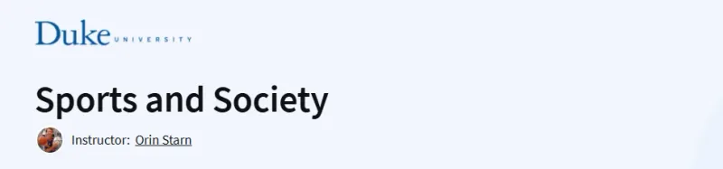 Sports and Society Course