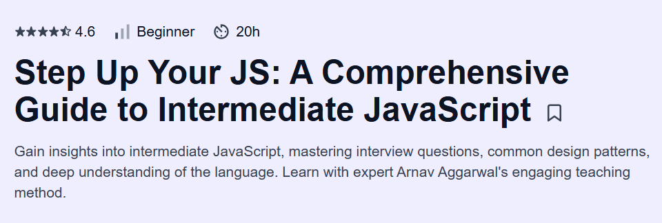 Step Up Your JS: A Comprehensive Guide to Intermediate JavaScript Course
