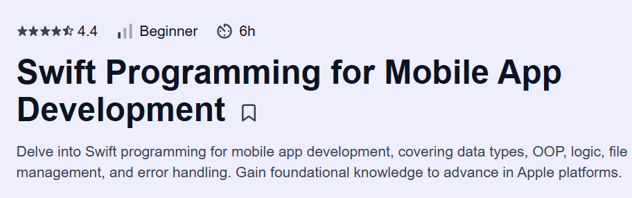 Swift Programming for Mobile App Development Course