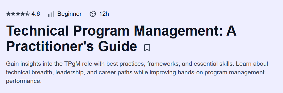 Technical Program Management: A Practitioner’s Guide Course