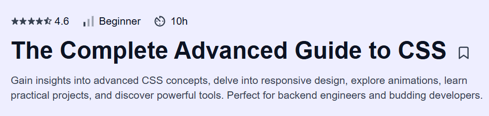 The Complete Advanced Guide to CSS Course