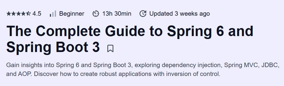 The Complete Guide to Spring 6 and Spring Boot 3 Course