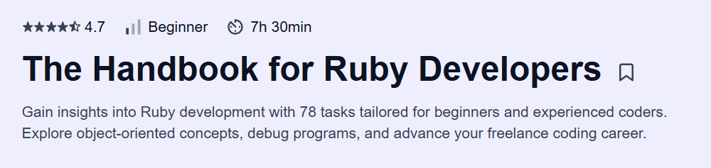 The Handbook for Ruby Developers Course