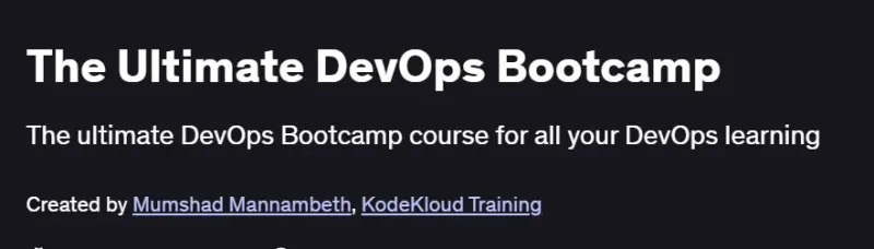 The Ultimate DevOps Bootcamp Course