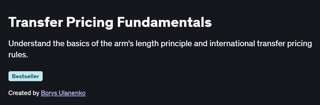 Transfer Pricing Fundamentals Course