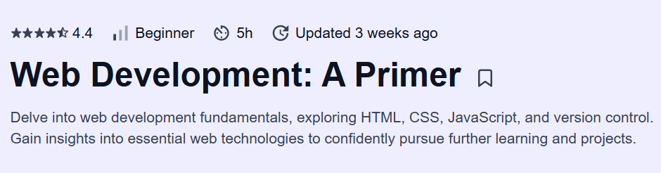 Web Development: A Primer Course