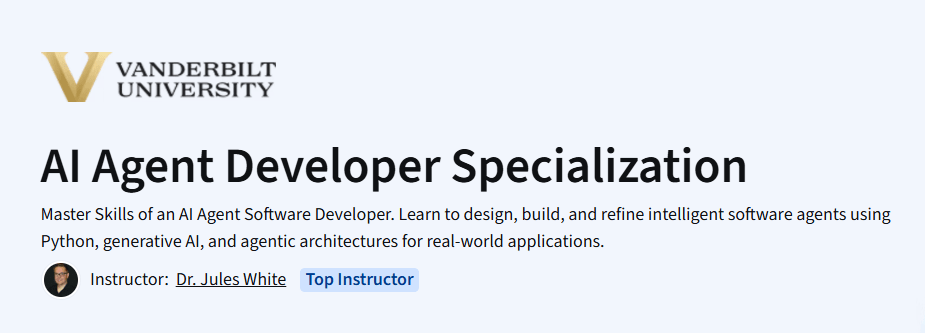 AI Agent Developer Specialization Course