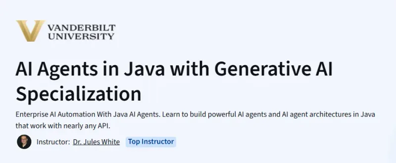 AI Agents in Java with Generative AI Specialization Course