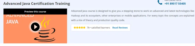 Advanced Java Certification Training Course