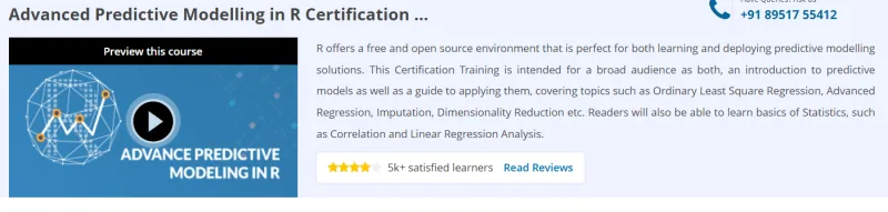 Advanced Predictive Modelling in R Certification Training Course