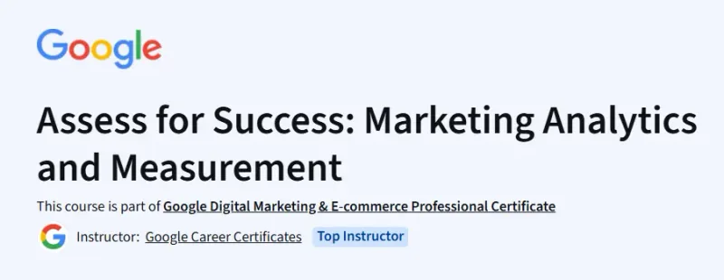 Assess for Success: Marketing Analytics and Measurement Course