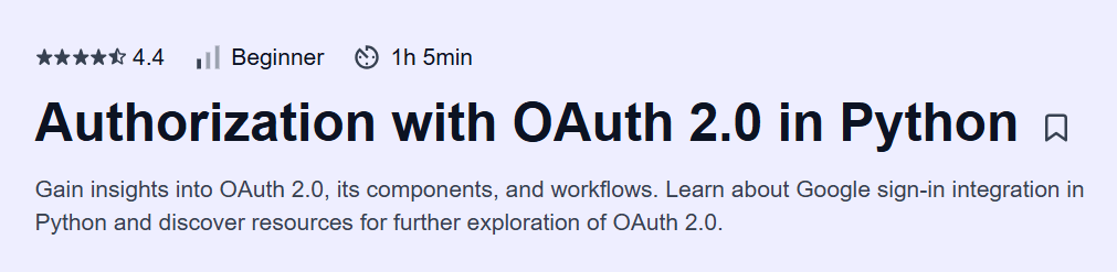 Authorization with OAuth 2.0 in Python Course
