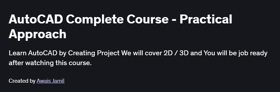 AutoCAD Complete Course – Practical Approach